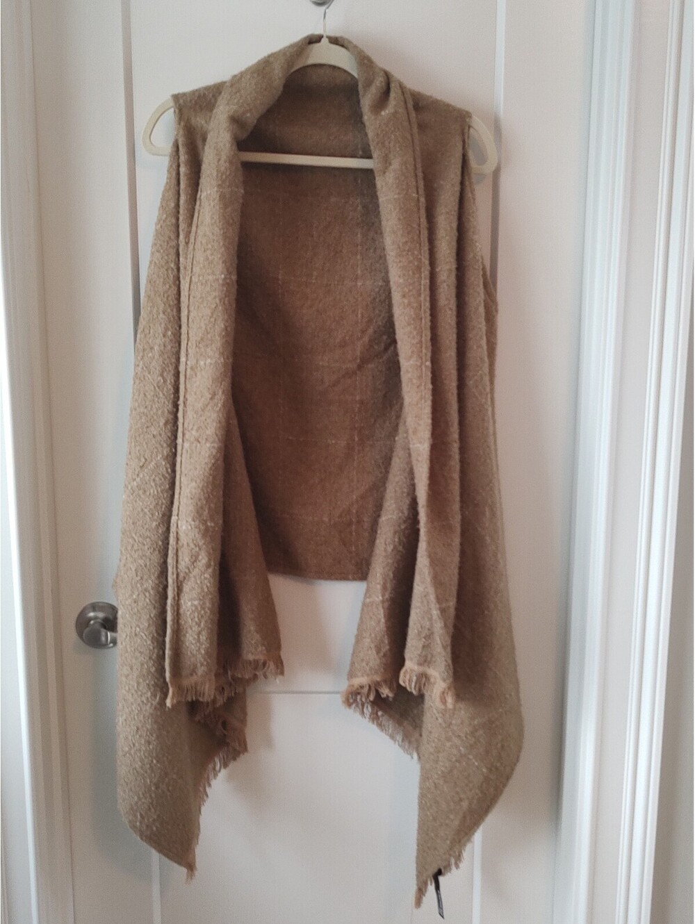 Express Beige Cozy Draped Open Front Knit Sleeveless Vest #Lagenlook #BohoChic